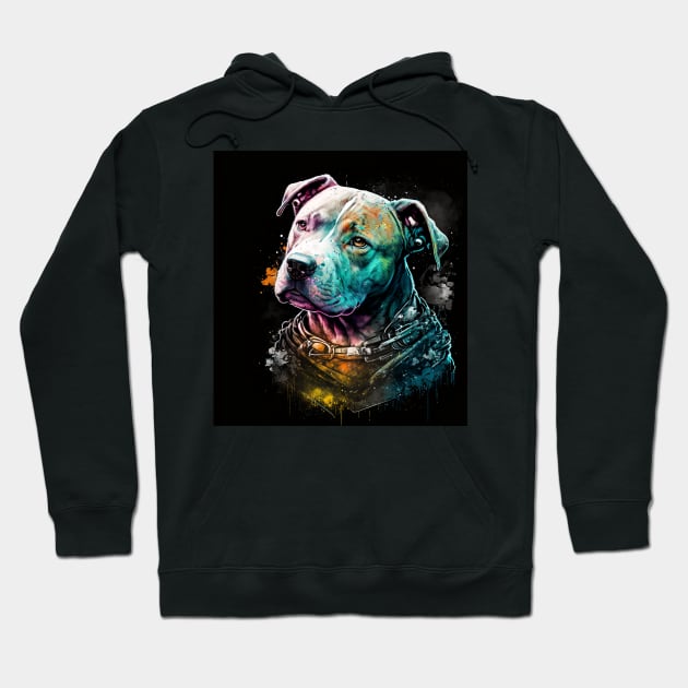 Pitbull Puppy doggy dog Sci-fi Hoodie by Buff Geeks Art